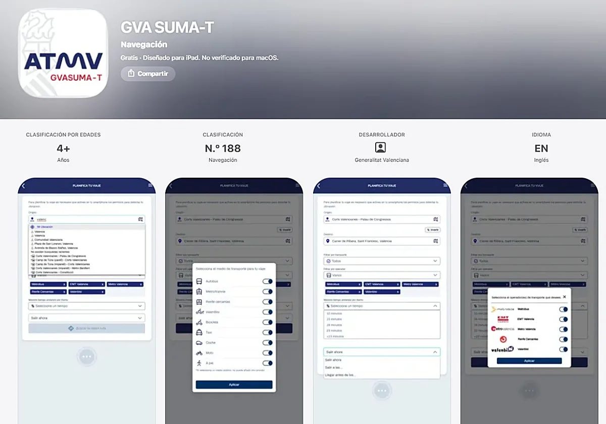 Una nueva app permite consultar los horarios de Metrovalencia, EMT, Renfe Cercanías y Metrobús