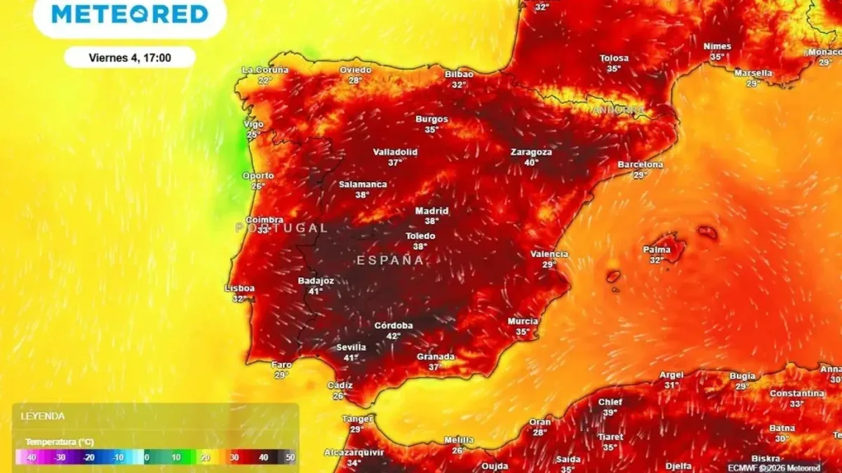 Estas son las ciudades de España que superarán los 40ºC este viernes por la llegada del domo de calor