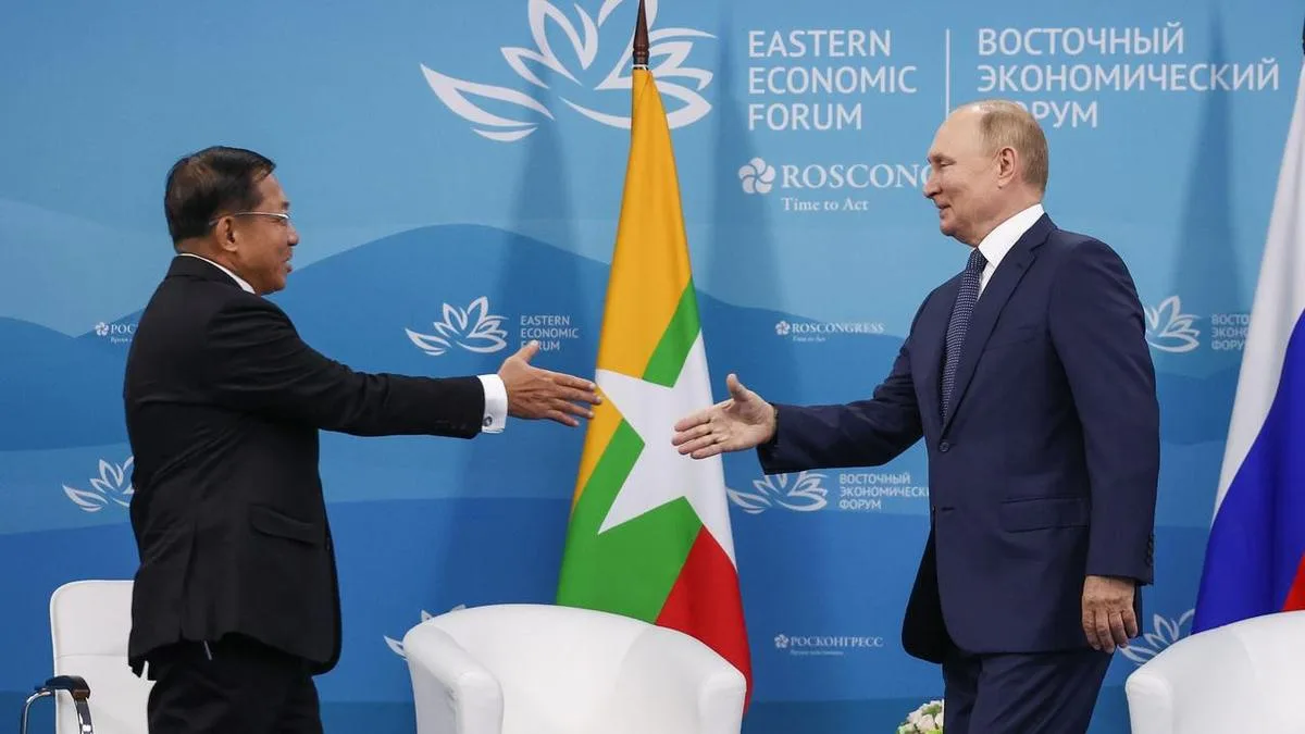 Myanmar's leader heads to Russia for talks with Putin