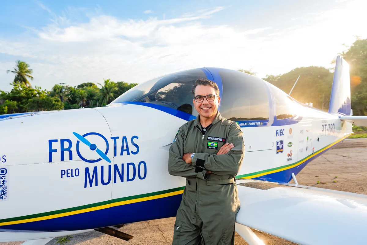 Brasileiro dá volta ao mundo sozinho em monomotor e retorno ao país tem parada em João Pessoa; VÍDEO