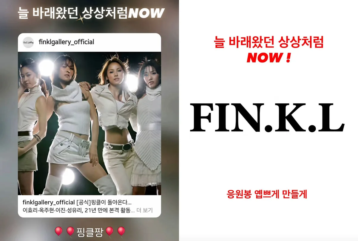 핑클, 21년만 완전체 컴백…“늘 바래왔던 상상” [DA이슈]