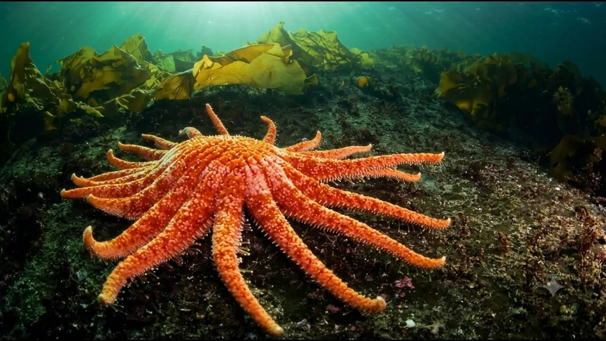 Washington releases 20 lab-raised sunflower stars to restore kelp forests