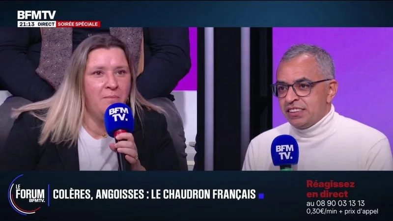FORUM BFMTV - Colère sociale: "Vous attendez 2027 mais ça ne va rien changer", répond Sabrina, accompagnatrice administrative, à Farid, enseignant