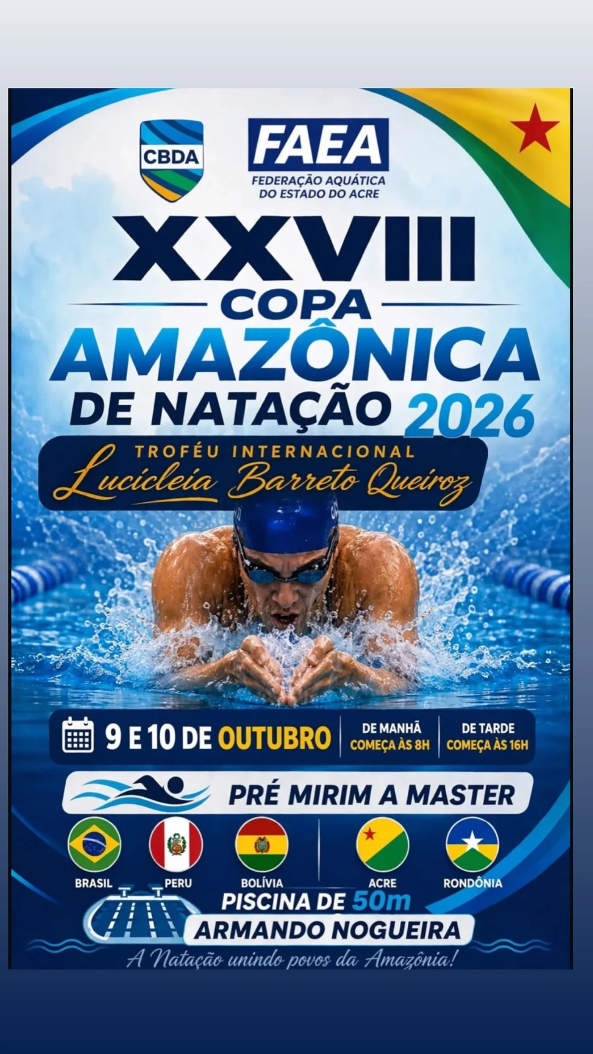 Com disputa válida pela 4ª etapa estadual, Copa Amazônica de Natação será em outubro