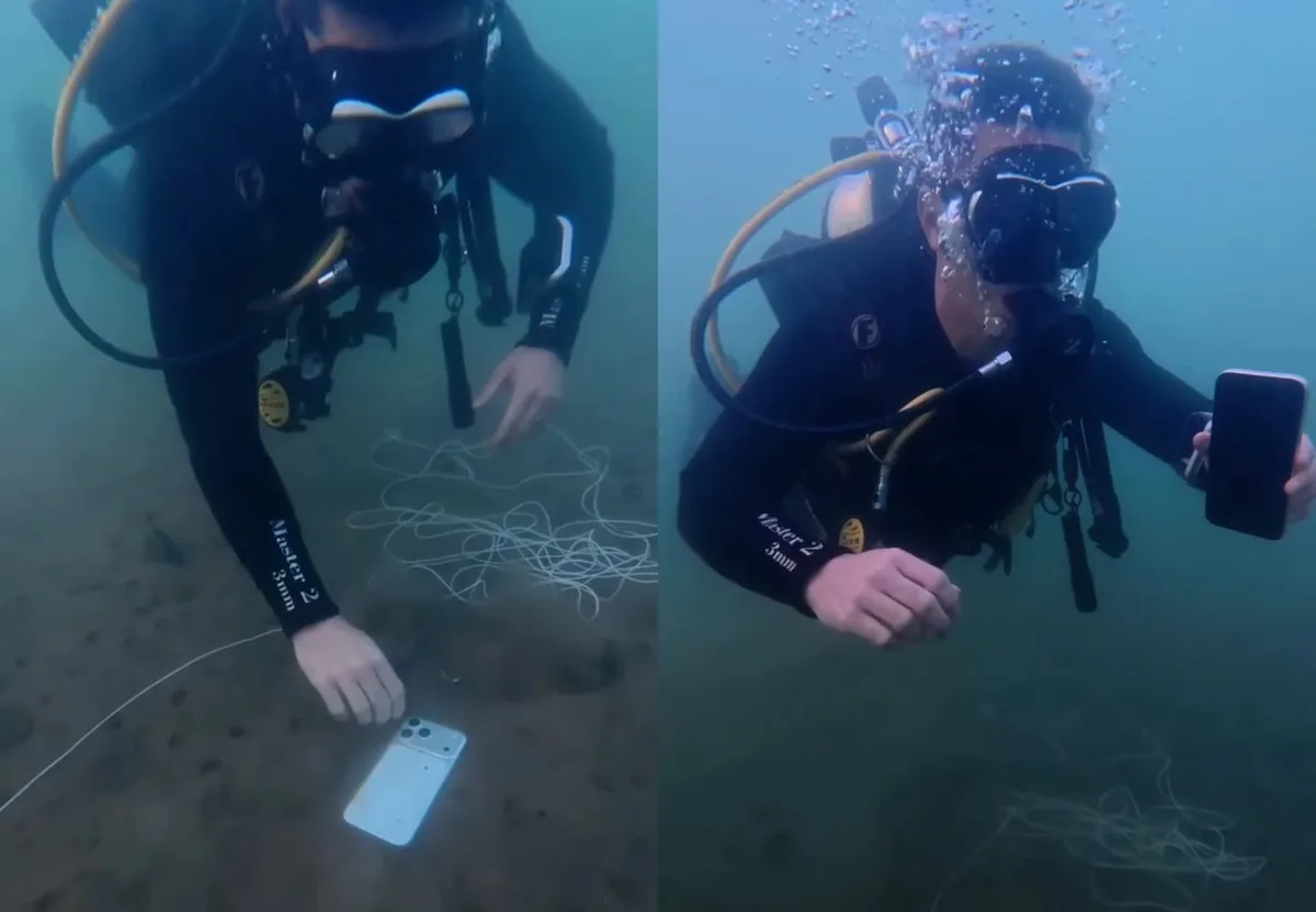 Mergulhadores fazem buscas por duas horas para resgatar celular que caiu no Lago de Palmas