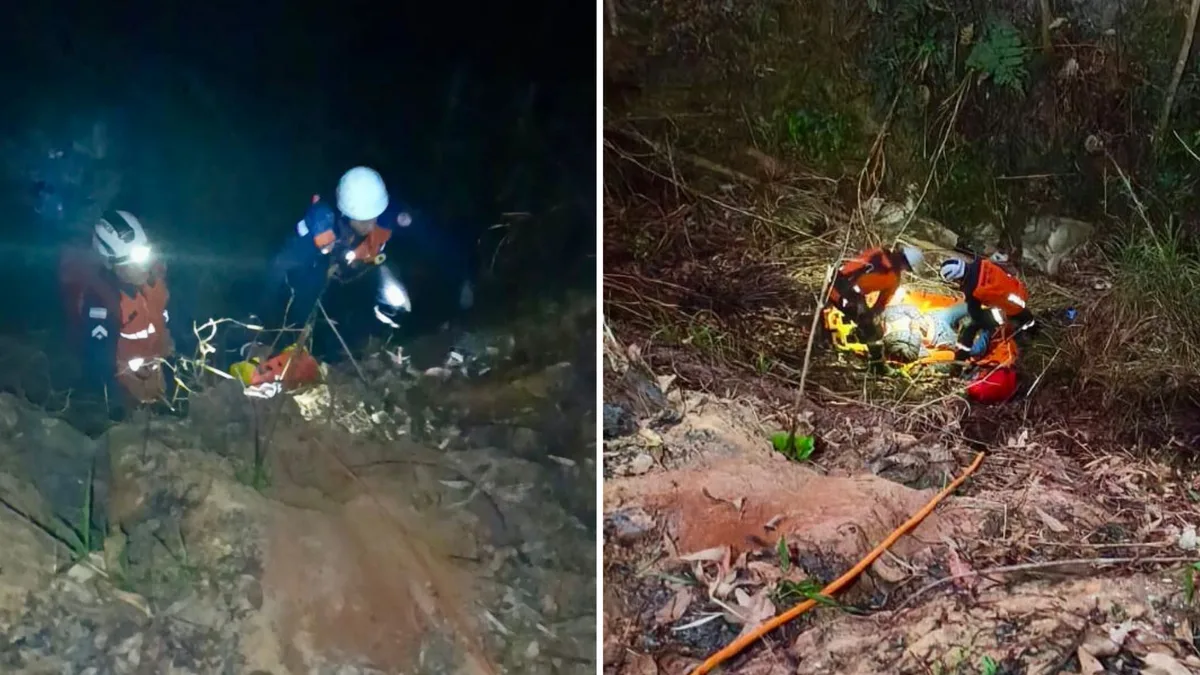 Motociclista cai em ribanceira de 8 metros e é resgatado na BR 262 em Ibatiba