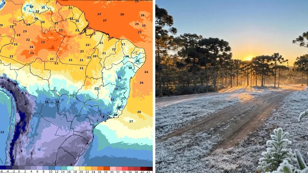 Sul enfrenta frio e geada enquanto Norte e Nordeste têm calor de até 39°C
