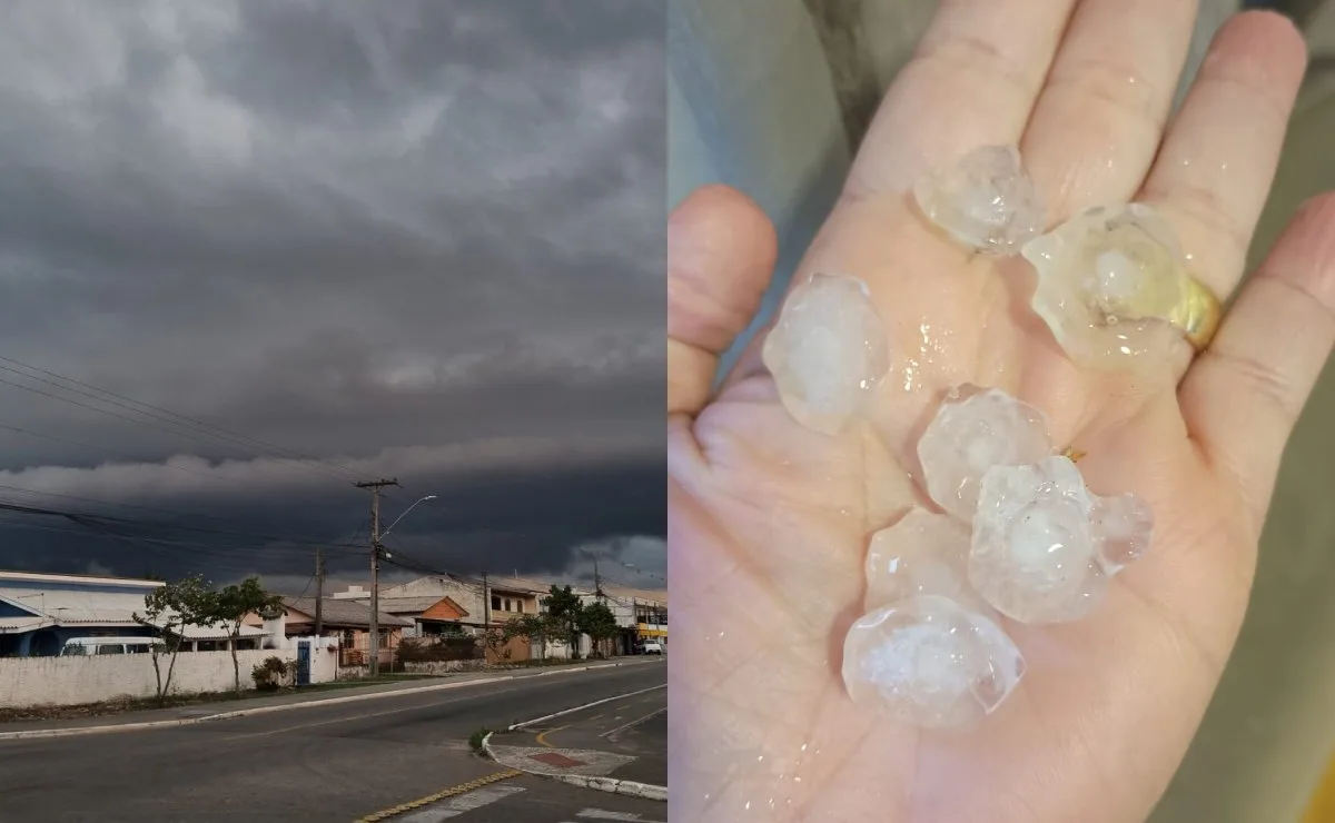 Vídeo! Tempestade assusta moradores e provoca chuva de granizo na Grande Curitiba; confira a previsão