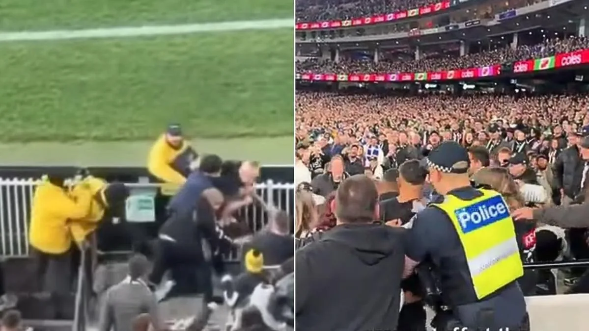 Wild vision emerges from inside the MCG as ‘Pies fans turn on each other’