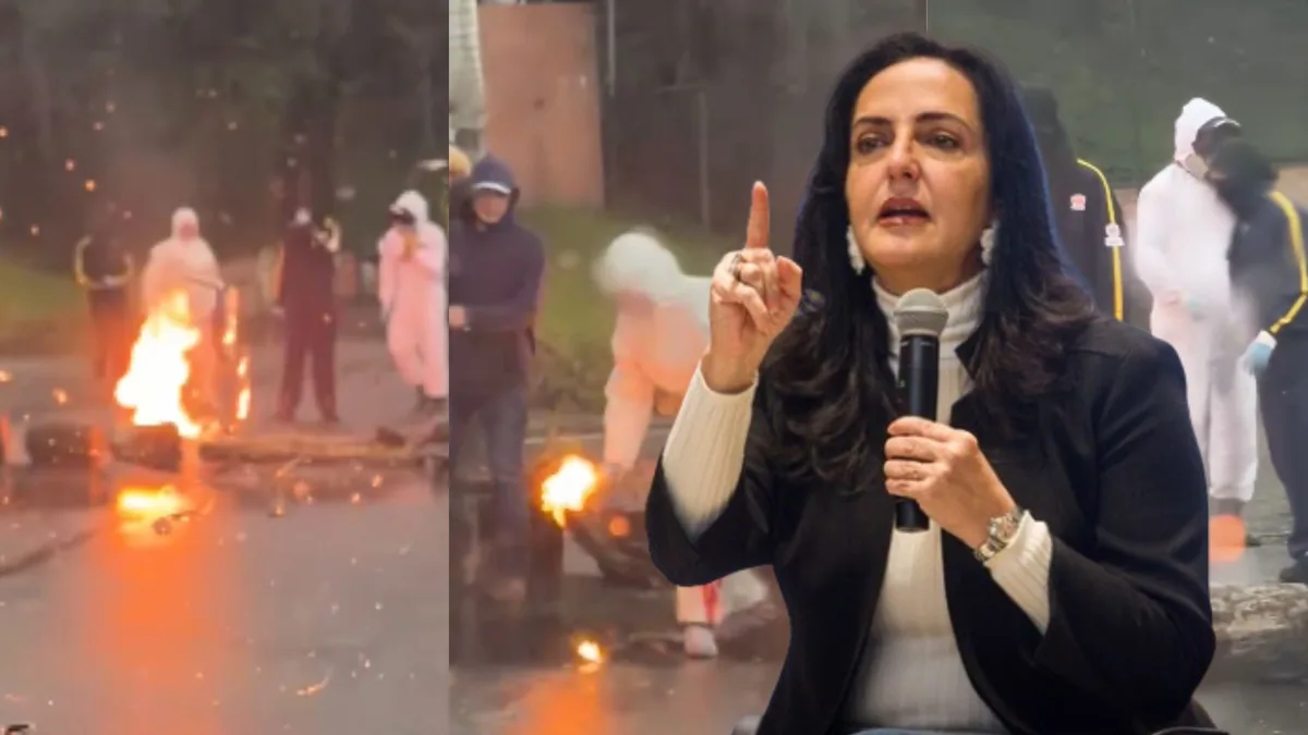María Fernanda Cabal reaccionó al vandalismo de encapuchados en la Circunvalar en Bogotá: “Descaro e impotencia”