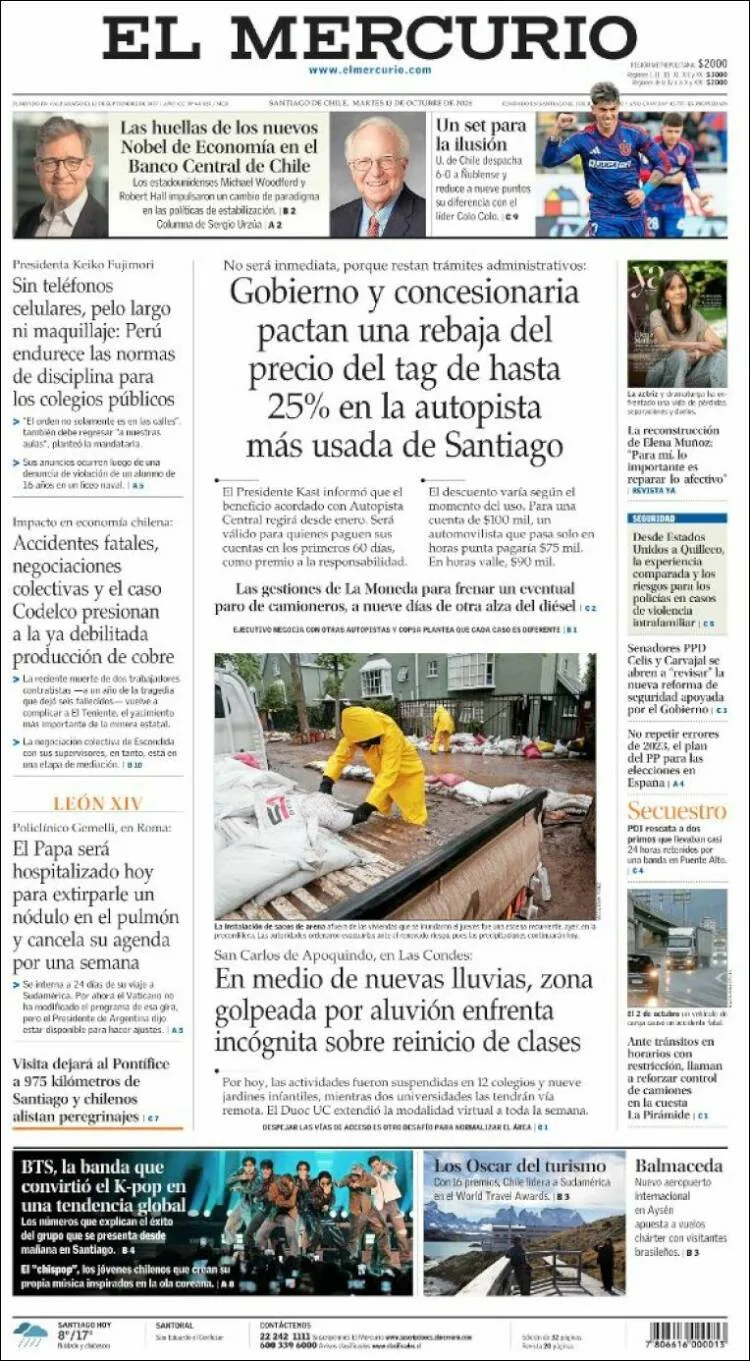 Portadas latinoamericanas de este 13 de octubre de 2026