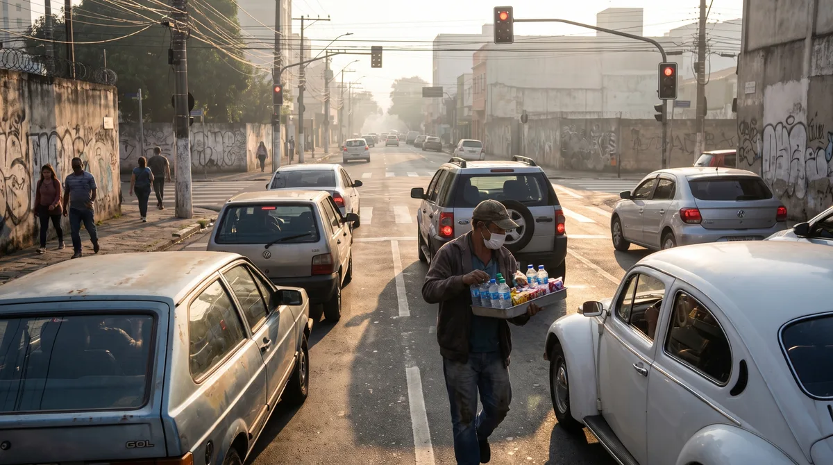 Depois de seis meses trabalhando no mesmo semáforo, vendedor ambulante passa a reconhecer motoristas pelos horários e percebe primeiro que um deles deixou de aparecer todos os dias às 7h40