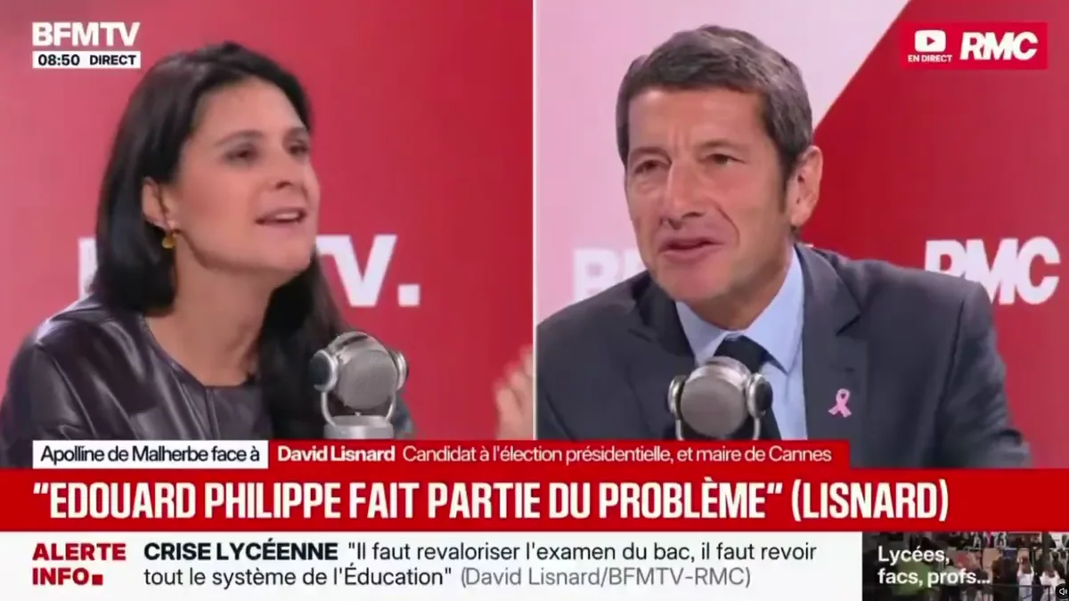 David Lisnard était encore en retard pour son interview sur BFM et ça n’a pas échappé à Apolline de Malherbe