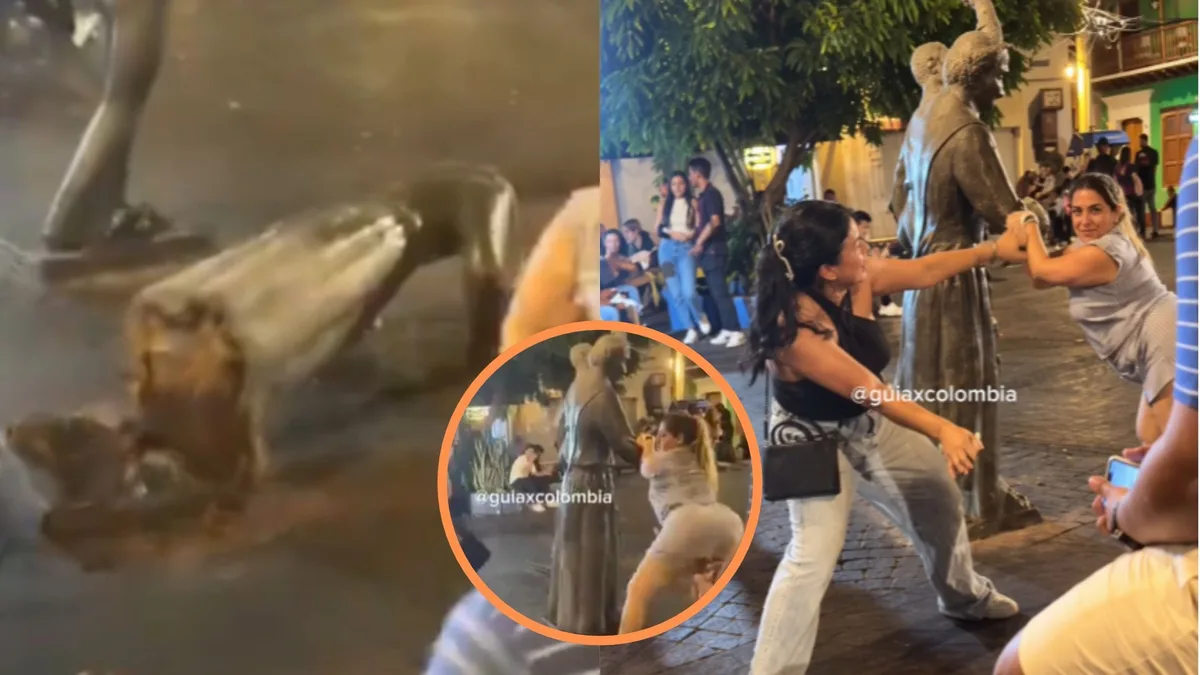 Turista que tumbó una estatua en Getsemaní en Cartagena podría ir a prisión: esta es la millonaria multa que tendrá que pagar