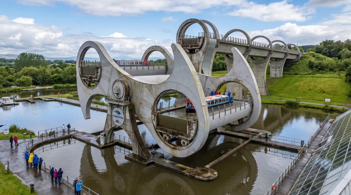 Esta máquina de 1.800 toneladas consegue levantar barcos 35 metros usando em cada giro aproximadamente a energia necessária para ferver oito chaleiras