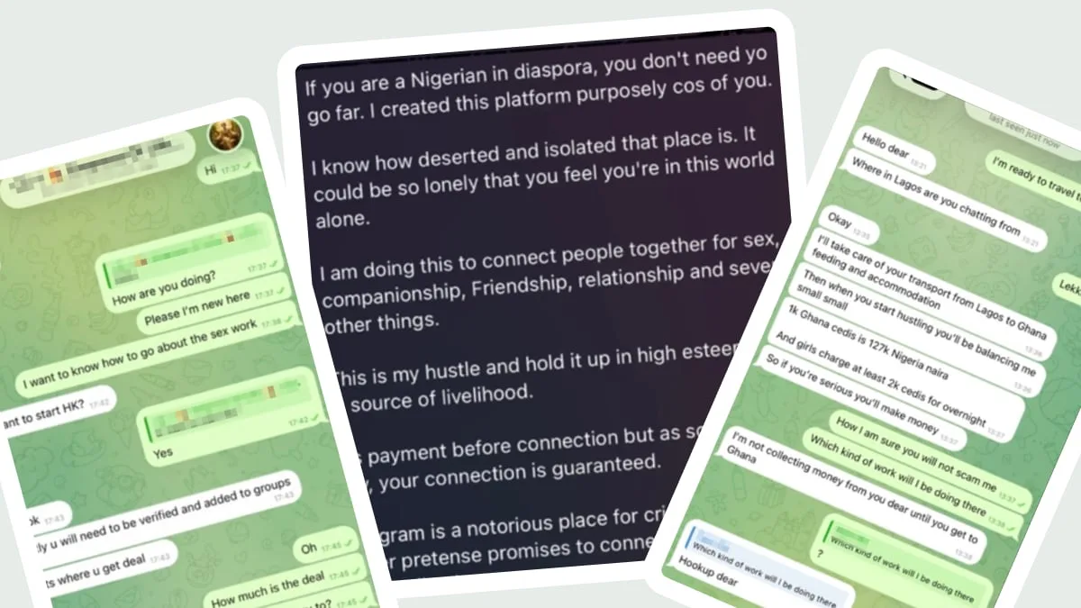 Sexo, dinero y anonimato: así es la red de prostitución nigeriana que opera a través de Telegram