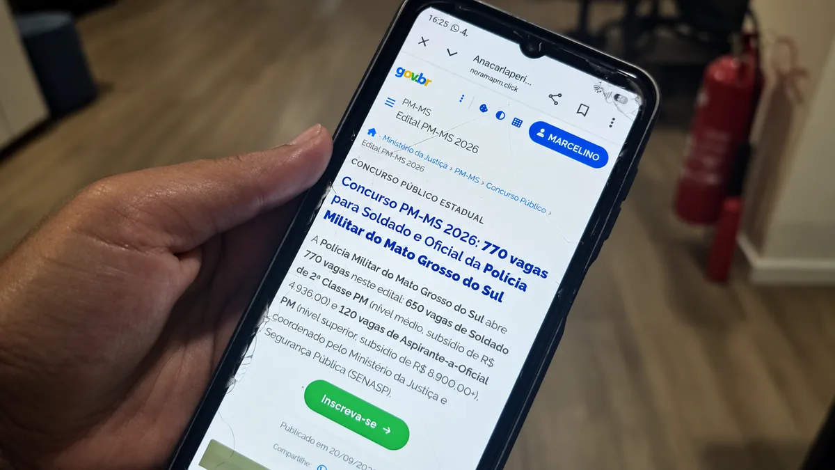 Falso concurso da Polícia Militar de MS é usado para cobrar taxas de candidatos