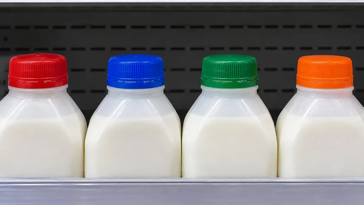 Qué significan los colores de las tapas de la leche en el supermercado