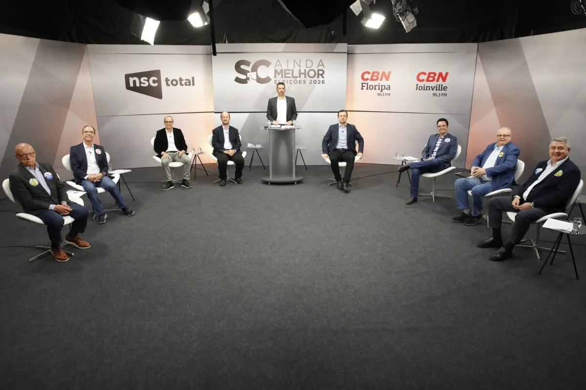 Candidatos ao Senado por SC debatem segurança pública, reforma tributária, educação e outros temas; veja como foi