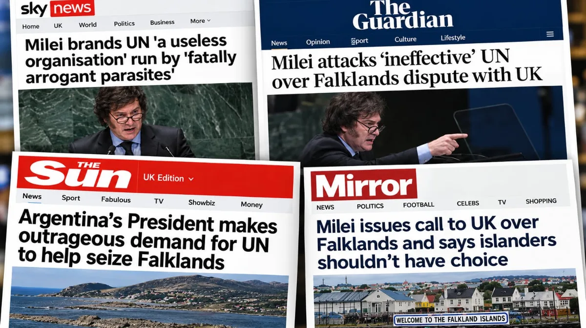 “Una exigencia escandalosa”: cómo reaccionaron los medios británicos al discurso de Javier Milei en la ONU