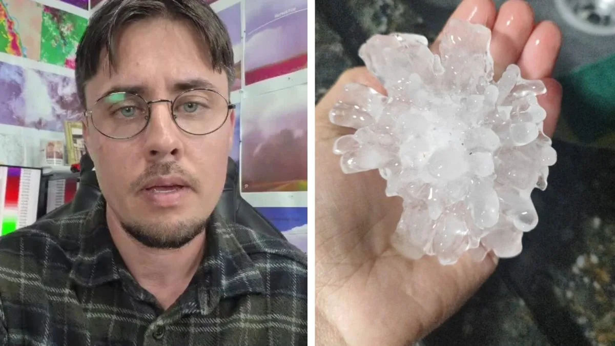 ‘Dá a mão inteira’: meteorologista explica como granizo gigante que assustou moradores de SC se forma