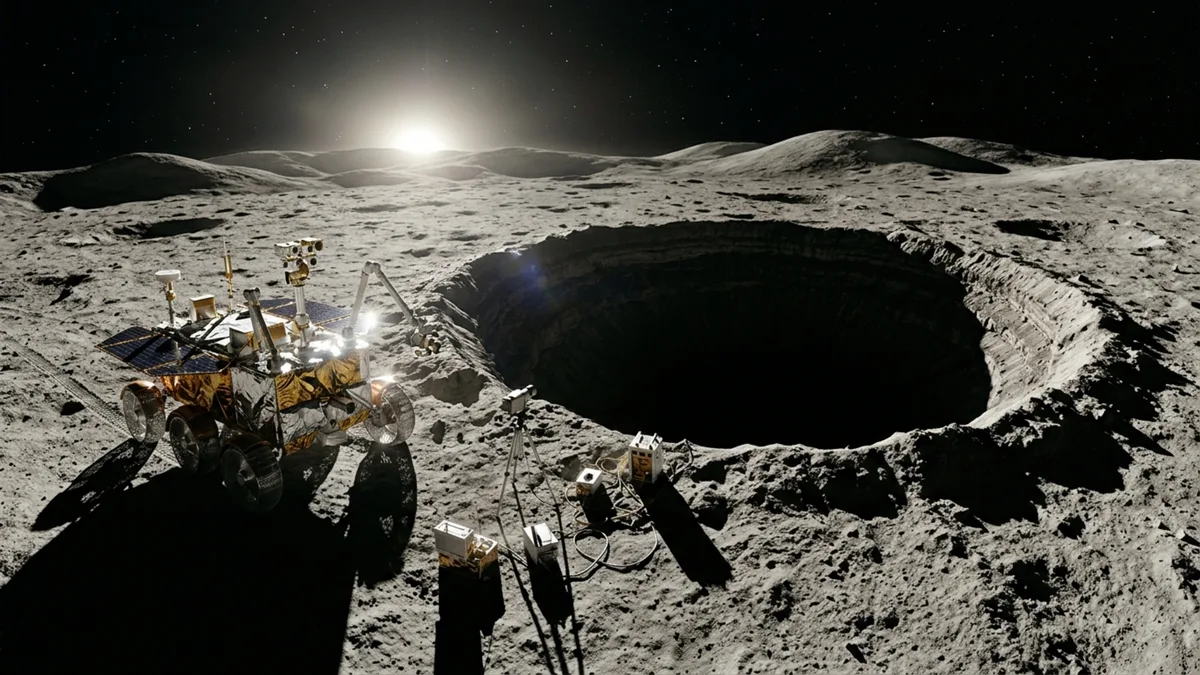 Um buraco na Lua pode esconder uma caverna grande o bastante para mudar como futuras missões procuram abrigo contra radiação