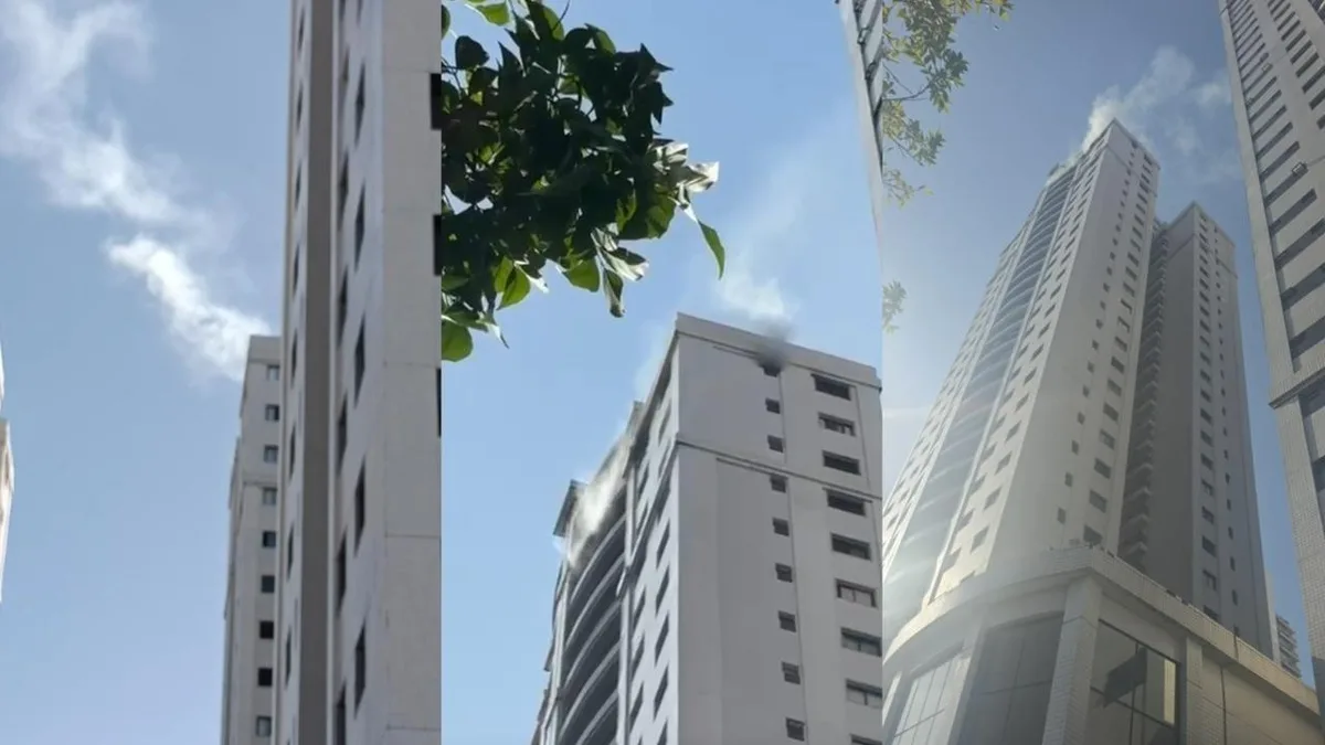 Incêndio atinge apartamento no último andar de prédio no bairro da Cremação, em Belém