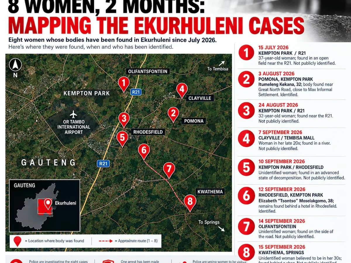 Eight women, two months: What we know about the Ekurhuleni murders