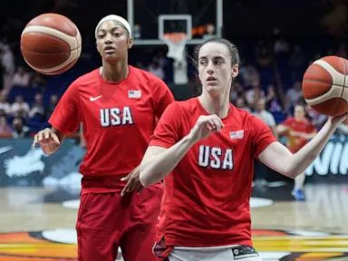Rivals Angel Reese and Caitlin Clark having 'fun' playing together for US and not against each other