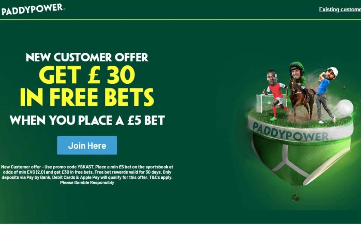 Paddy Power sign up offer: Get £50 in bet builder bonuses when you bet £10