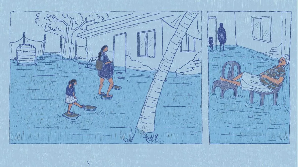 Illustrator Athulya Pillai’s silent comic, ‘Nanavu’, tells the story of tidal flooding in Kochi