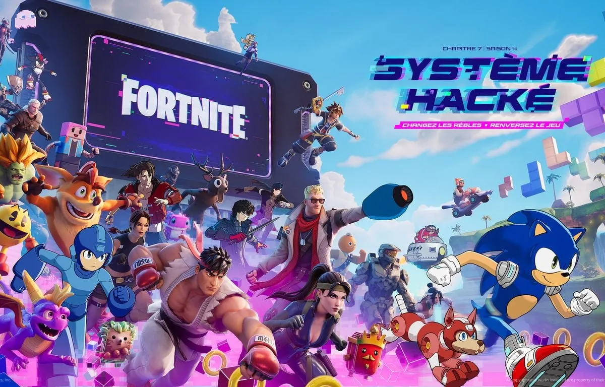 EN IMAGES Sonic, Pac-Man, Tetris… « Fortnite Système hacké » rend hommage à plus de quatre décennies de jeux vidéo
