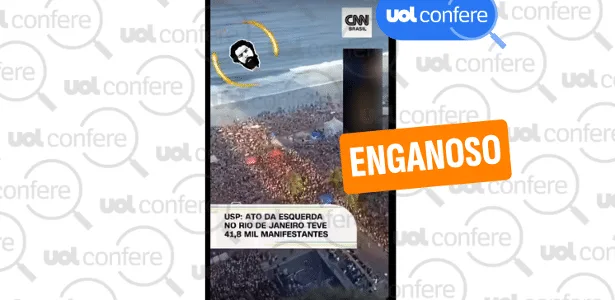 Vídeo que mostra ato da esquerda em Copacabana é de 2025, e não atual