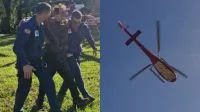 Mulher morre após ser atingida por raio na praia de Palhoça; veja o momento