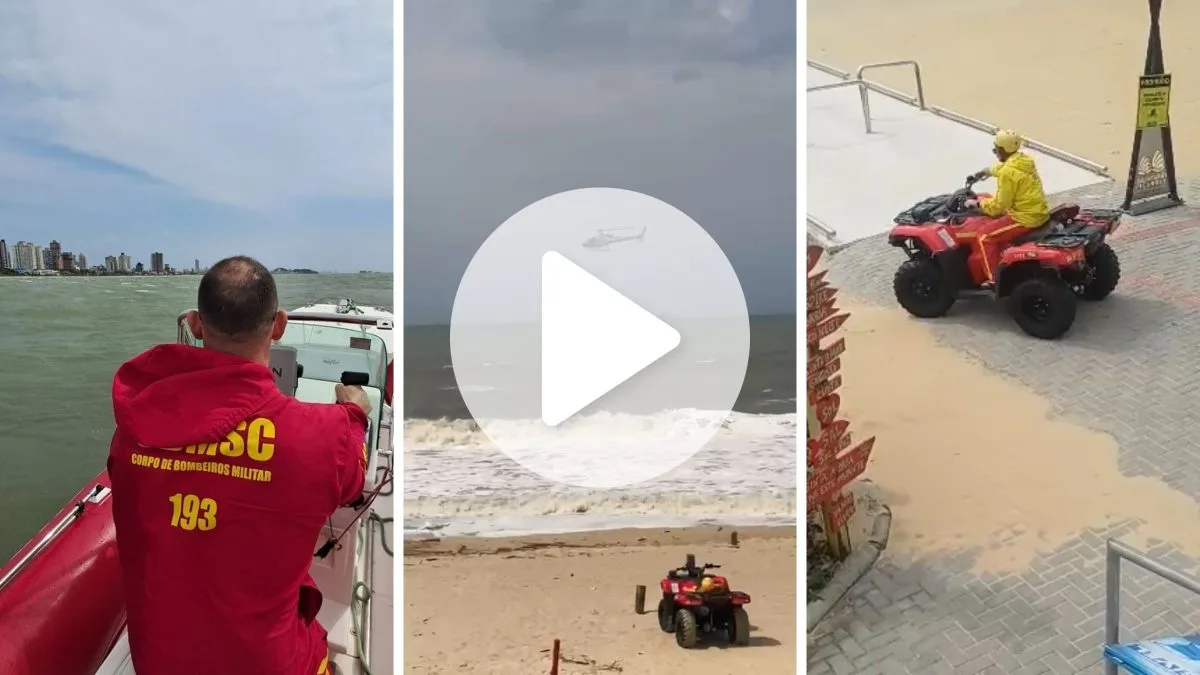 Buscas por criança de 10 anos arrastada por onda em praia de SC são feitas por terra, mar e ar