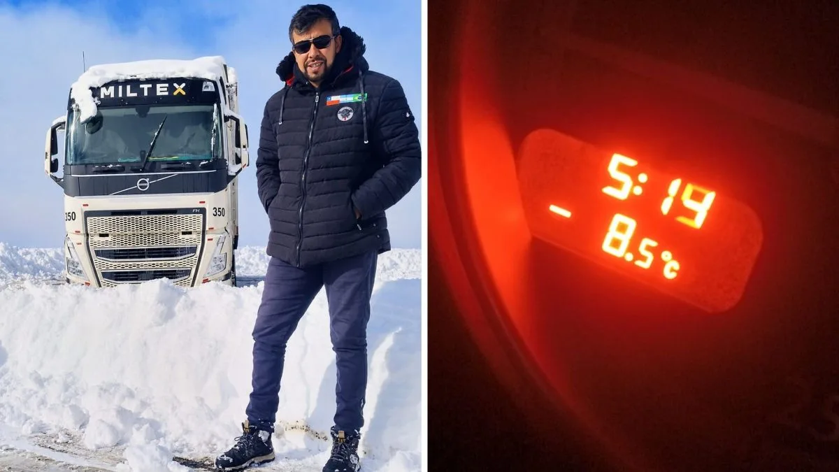 Entre neve e frio de -8,5°C: caminhoneiro de SC relata saga de 11 dias preso nos Andes