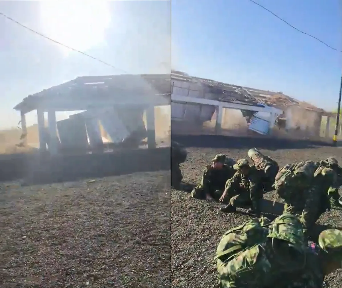 VÍDEO mostra telhado de caserna desabando com terremoto durante exercício militar na Colômbia