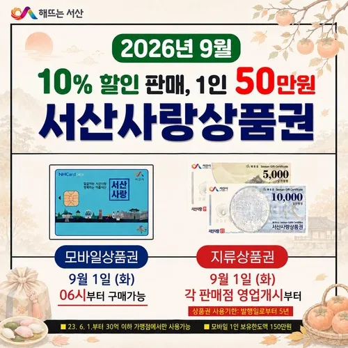 "가계 부담 더세요"…추석 맞아 충남 시군, 지역화폐 발행 확대