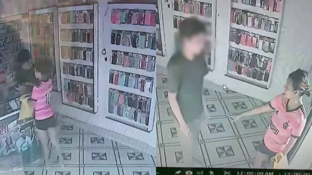 VÍDEO: Mulher tenta comprar celular fiado, anuncia assalto com facão e foge no PI