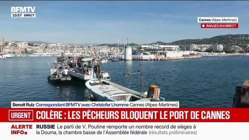 Un blocage de pêcheurs en cours au port de Cannes