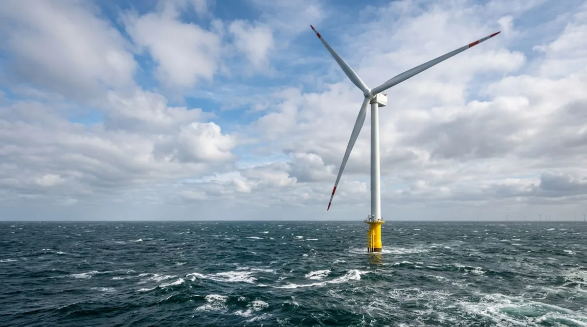 A turbina eólica colossal de 260 metros com pás maiores que um campo de futebol instalada em alto-mar