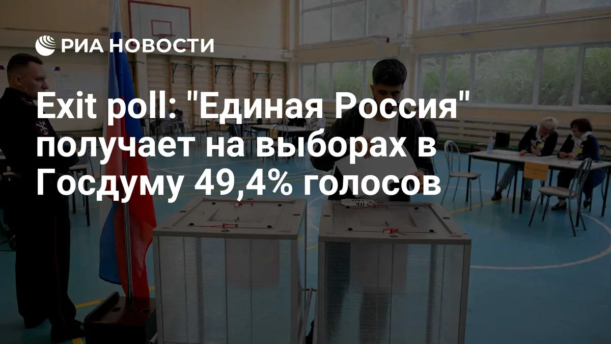 Exit poll: "Единая Россия" получает на выборах в Госдуму 49,4% голосов