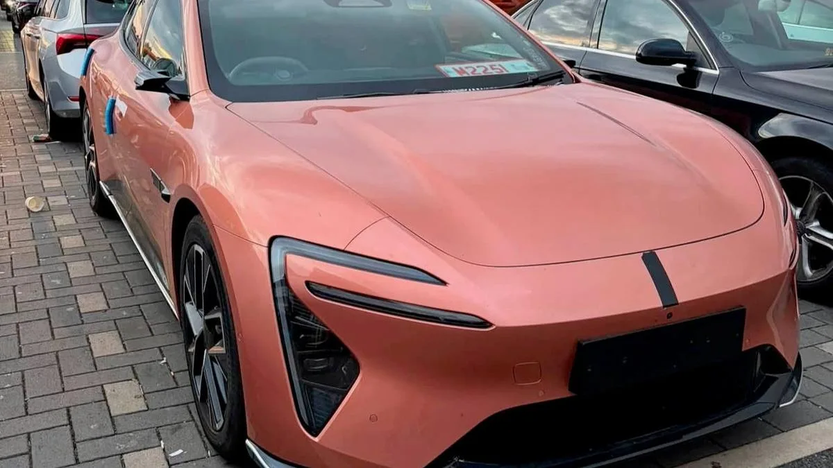 Fast electric wagon caught in right-hand drive