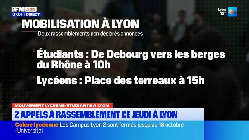Mouvement lycéens et étudiants à Lyon : 2 appels à rassemblement ce jeudi