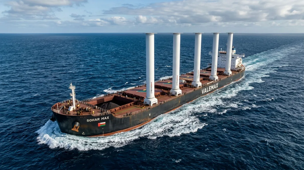 O supernavio de 362 metros ligado à Vale que carrega 400 mil toneladas de minério e usa o vento para gastar menos combustível
