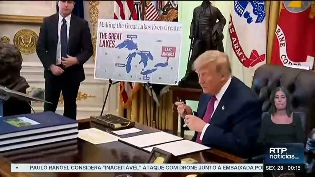 Trump decreta mudança de nome do Lago Ontário para "Lago América"