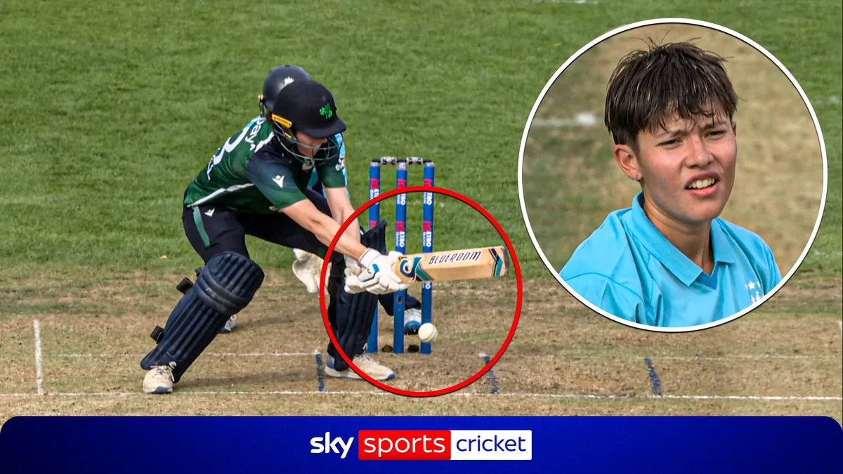 How's this not a wicket?! Bizarre moment ball hits stump but runs away for four