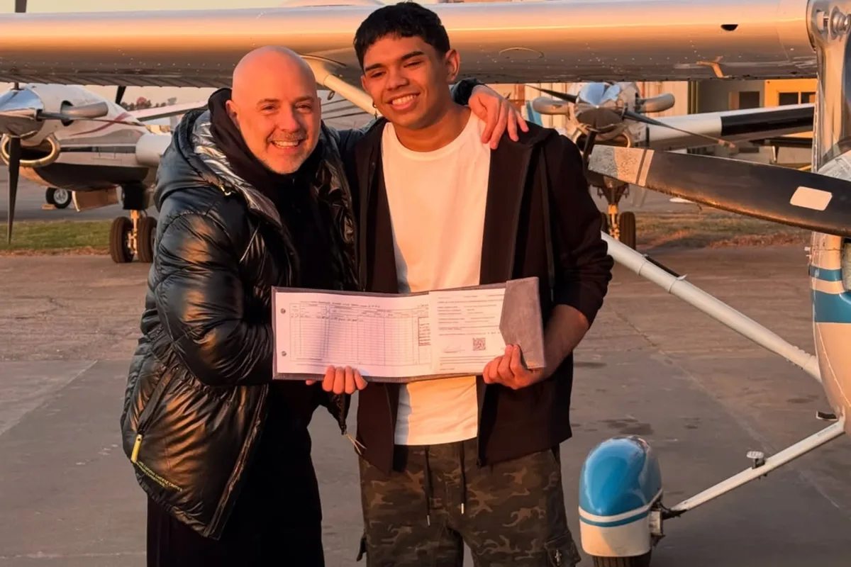 “Ahí despegó, Dios mío”: los nervios de Muscari al ver a su hijo Lucio volar un avión privado y aprobar un examen importante