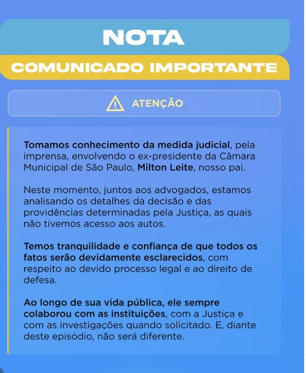 Polícia tenta localizar Milton Leite, alvo de mandado de prisão