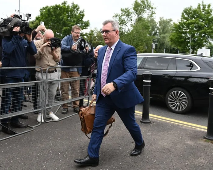 Former DUP leader Jeffrey Donaldson sentenced to 15 years for child sexual abuse – latest updates